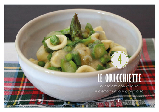 Le orecchiette in insalata con verdura e crema di olio